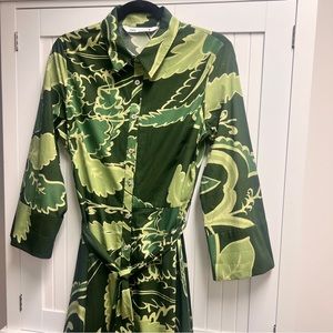 Zara, Green Print Dress, SZ M